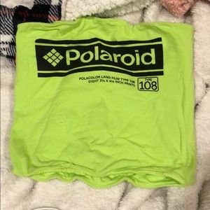 Neon green Polaroid tube top